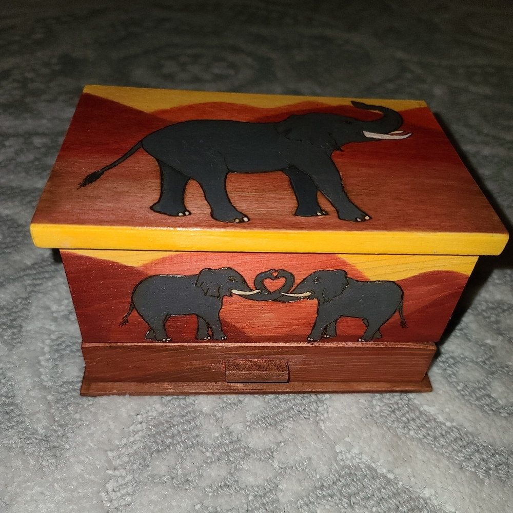 Handcrafted Elephant Jewelry Box